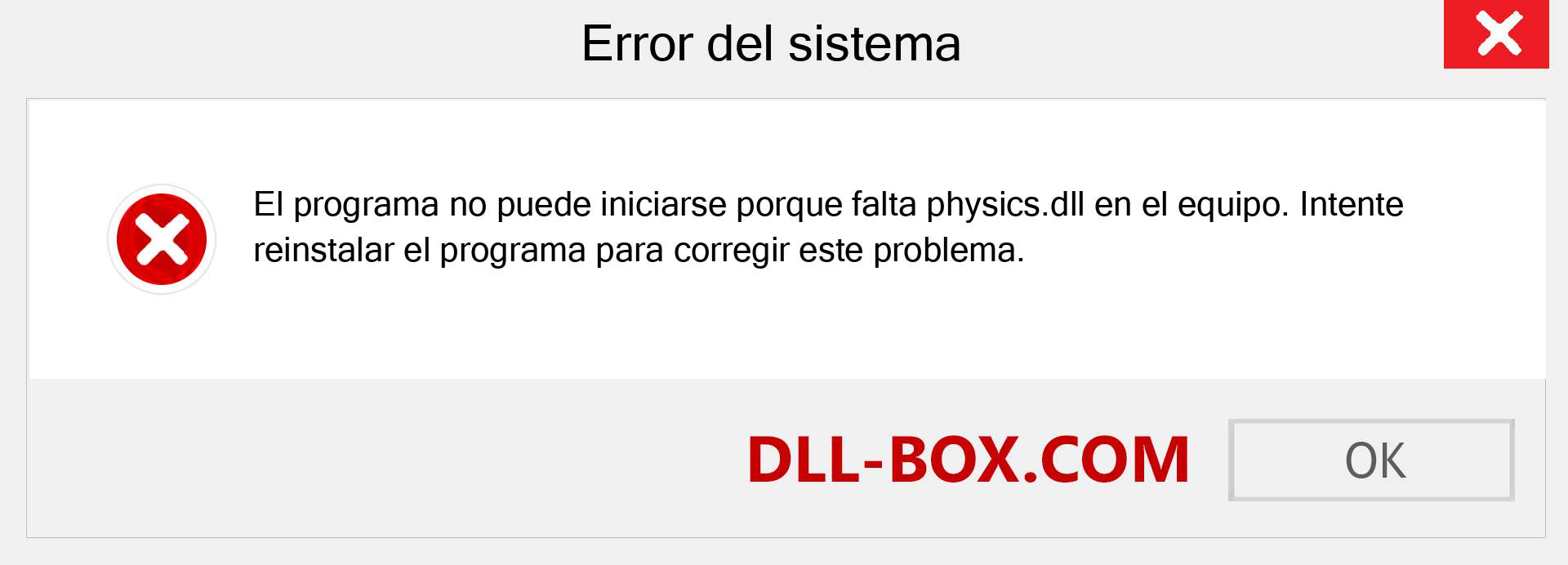 ¿Falta el archivo physics.dll ?. Descargar para Windows 7, 8, 10 - Corregir physics dll Missing Error en Windows, fotos, imágenes