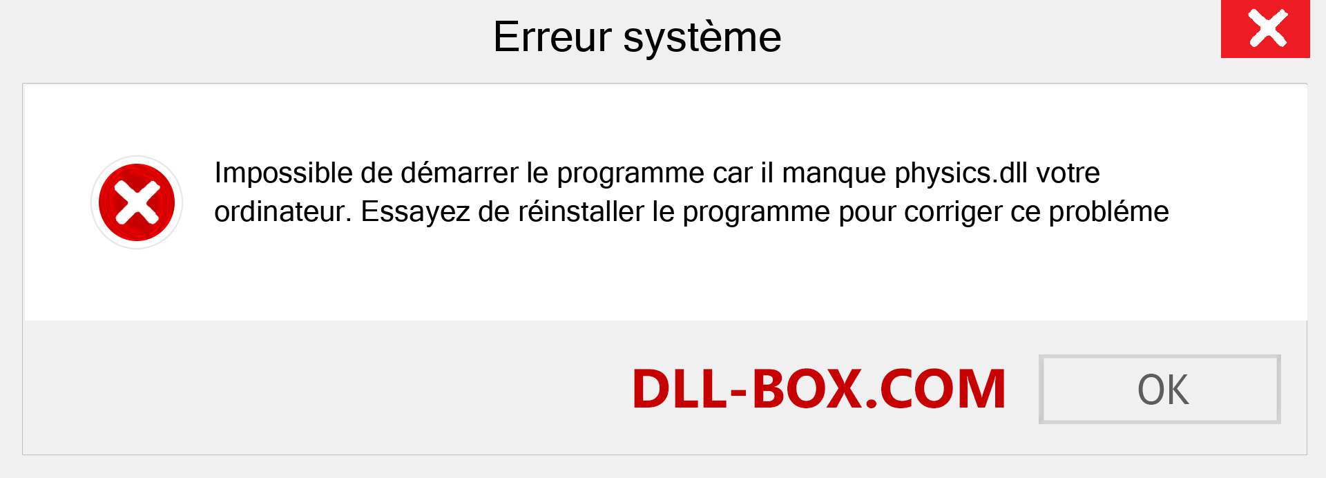 Le fichier physics.dll est manquant ?. Télécharger pour Windows 7, 8, 10 - Correction de l'erreur manquante physics dll sur Windows, photos, images