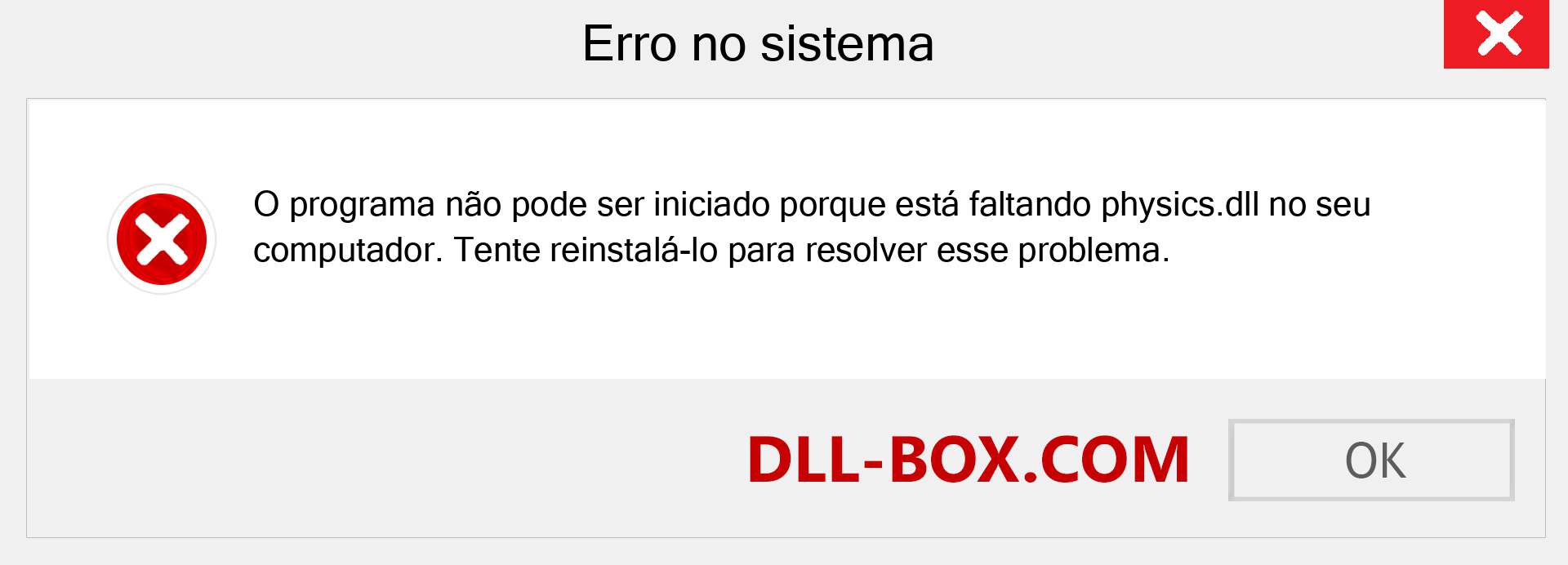 Arquivo physics.dll ausente ?. Download para Windows 7, 8, 10 - Correção de erro ausente physics dll no Windows, fotos, imagens